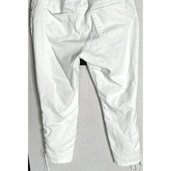 Artisan NY Womens White Cotton Lace-Up Capri Pants Size 14 - Picture 5 of 10
